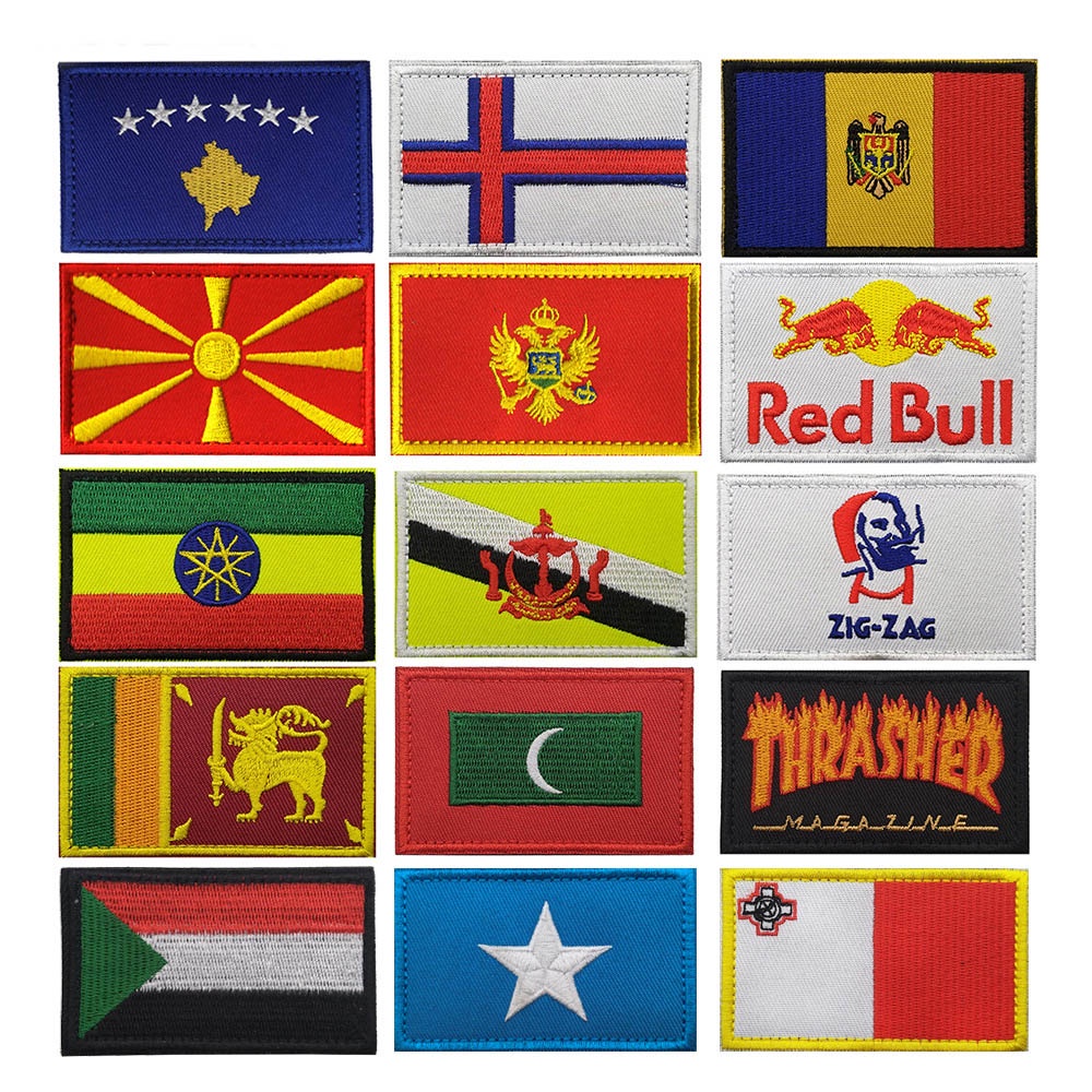 Moldova Kosovo Brunei Sri Lanka Maldives Thêu Chiến Thuật Quân Sự Tinh Thần Cờ Miếng Dán Huy Hiệu