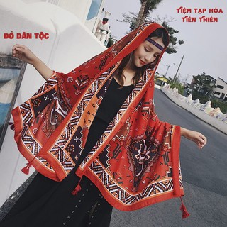 Khăn thổ cẩm họa tiết boho Đỏ 140k (ẢNH THẬT)