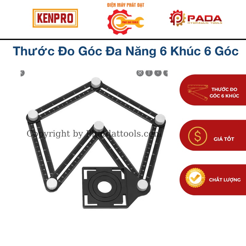Thước Đo Góc Đa Năng 6 Khúc 6 Góc Dùng Để Gấp Góc Đo Định Vị Lỗ Khoan Căt Gạch Bằng Hợp Kim Nhôm Dễ Sử Dụng