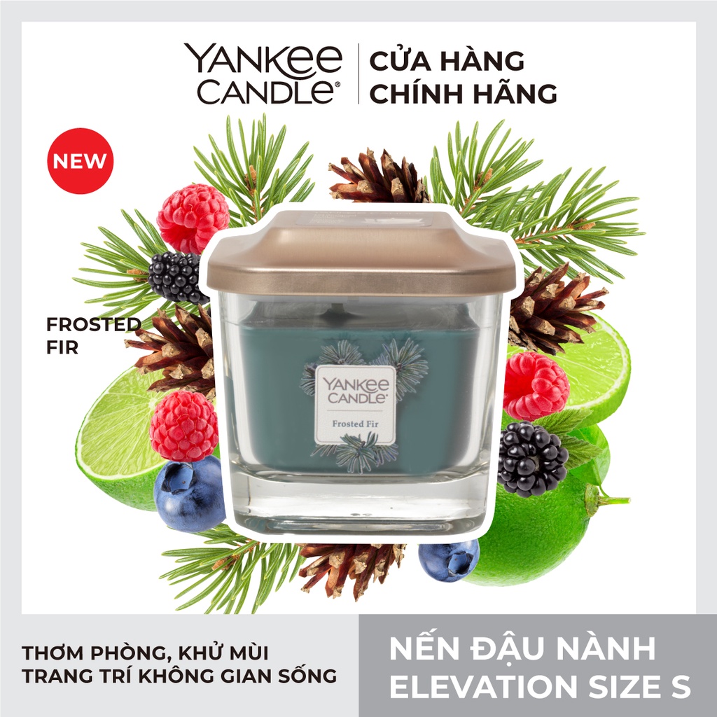 Nến ly vuông Elevation Yankee Candle size S - Frosted Fir (96g)
