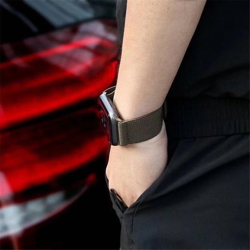 Dây Đeo Nylon Co Giãn 44mm 40mm 45mm 41mm 42mm 38mm Tùy Chỉnh Cho iWatch Series 7 6 SE 5 4 3