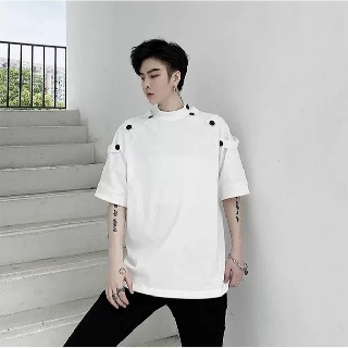 Áo thun unisex ulzzang phối nút cực chất