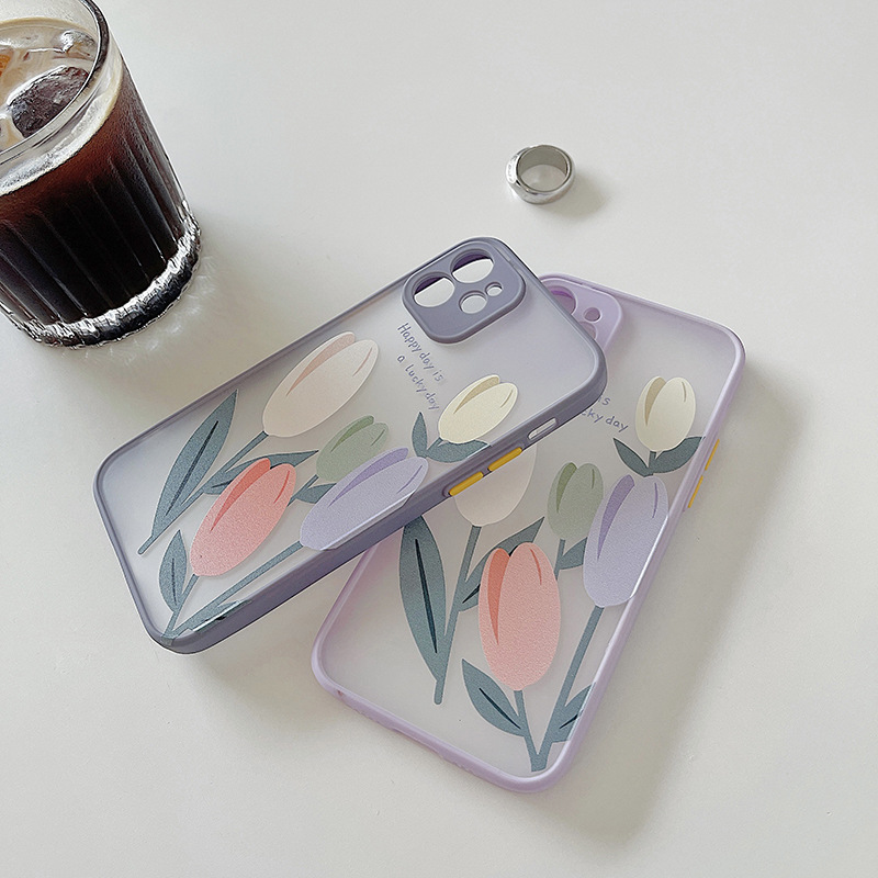 Ốp Lưng Chống Sốc In Hình Hoa Tulip Cho Iphone 11 Pro Max Xr / Xs / X 7 8 Plus 6 6s | BigBuy360 - bigbuy360.vn