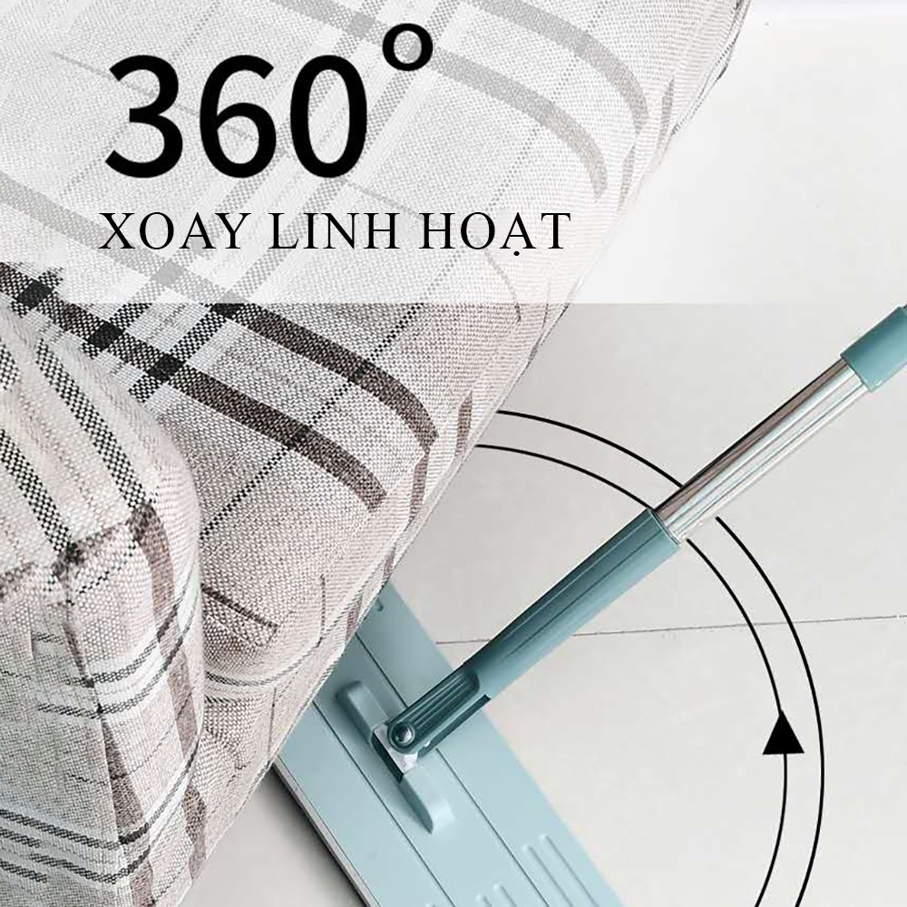 Cây chổi lau nhà tự vắt thông minh mâm nhựa xoay 360 độ quét lao chà sàn vệ sinh nhà cửa tặng 1 bông lau siêu thấm hút