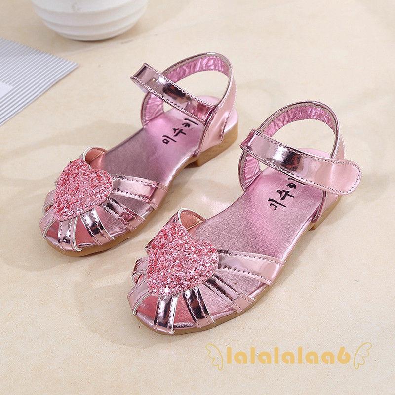 Giày Sandal Đế Bằng Phong Cách Công Chúa Cho Bé Gái