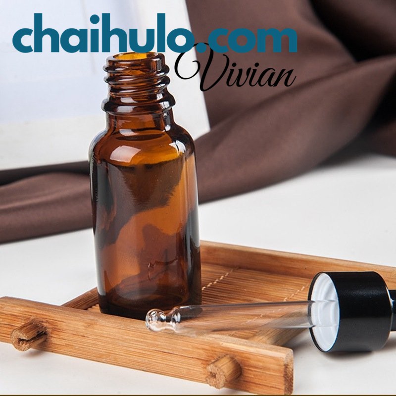 Chai thủy tinh, lọ đựng tinh dầu, serum, dầu dừa, nước hoa thân nâu nắp bóp đen nhỏ giọt đủ mọi dung tích