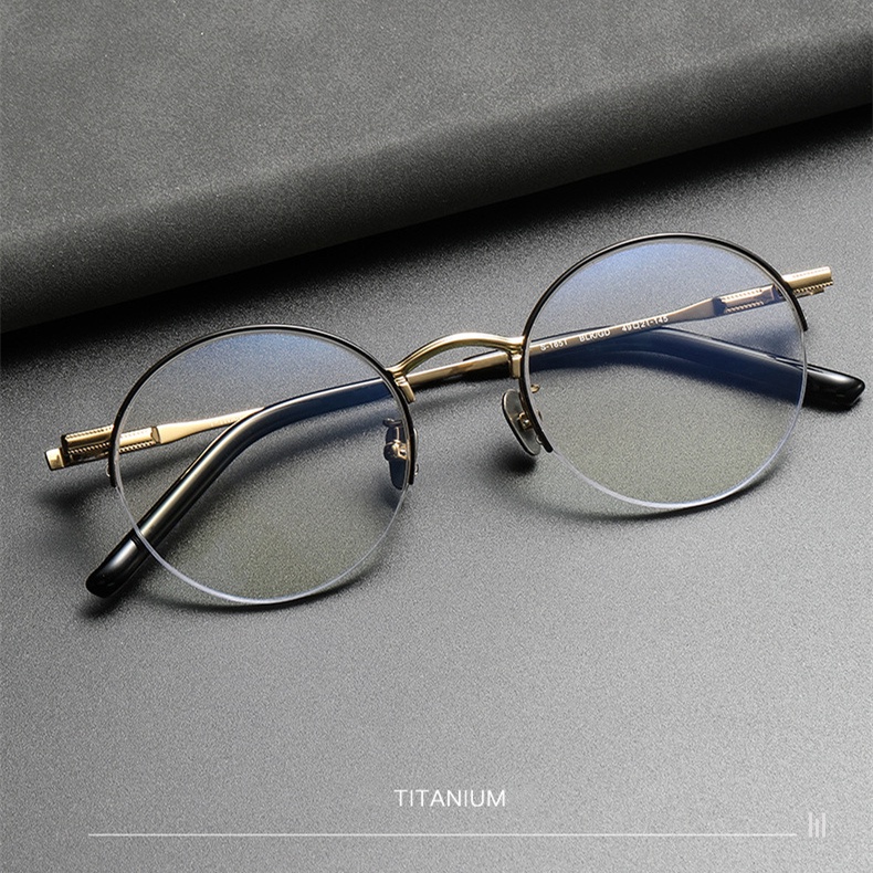 Mắt Kính Gọng Tròn Bằng Titan Nguyên Chất Phong Cách retro Nhật Bản Cho Nam Nữ 9999-S185T