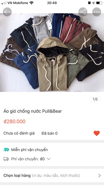 [Thanh lý] Áo gió chống nước P&B size S,M
