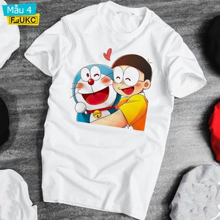 Áo Thun Nữ Cute In Hình Cặp Đôi Nobita Và Doremon Siêu Đáng Yêu F702L5
