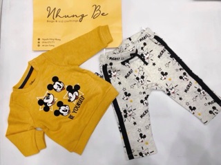 Bộ nỉ Mickey xám vàng