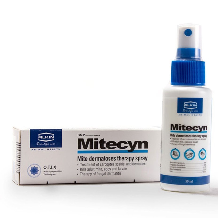 ALKIN MITECYN 50ML -Thuốc xịt trị ghẻ, ve, rận trên chó mèo