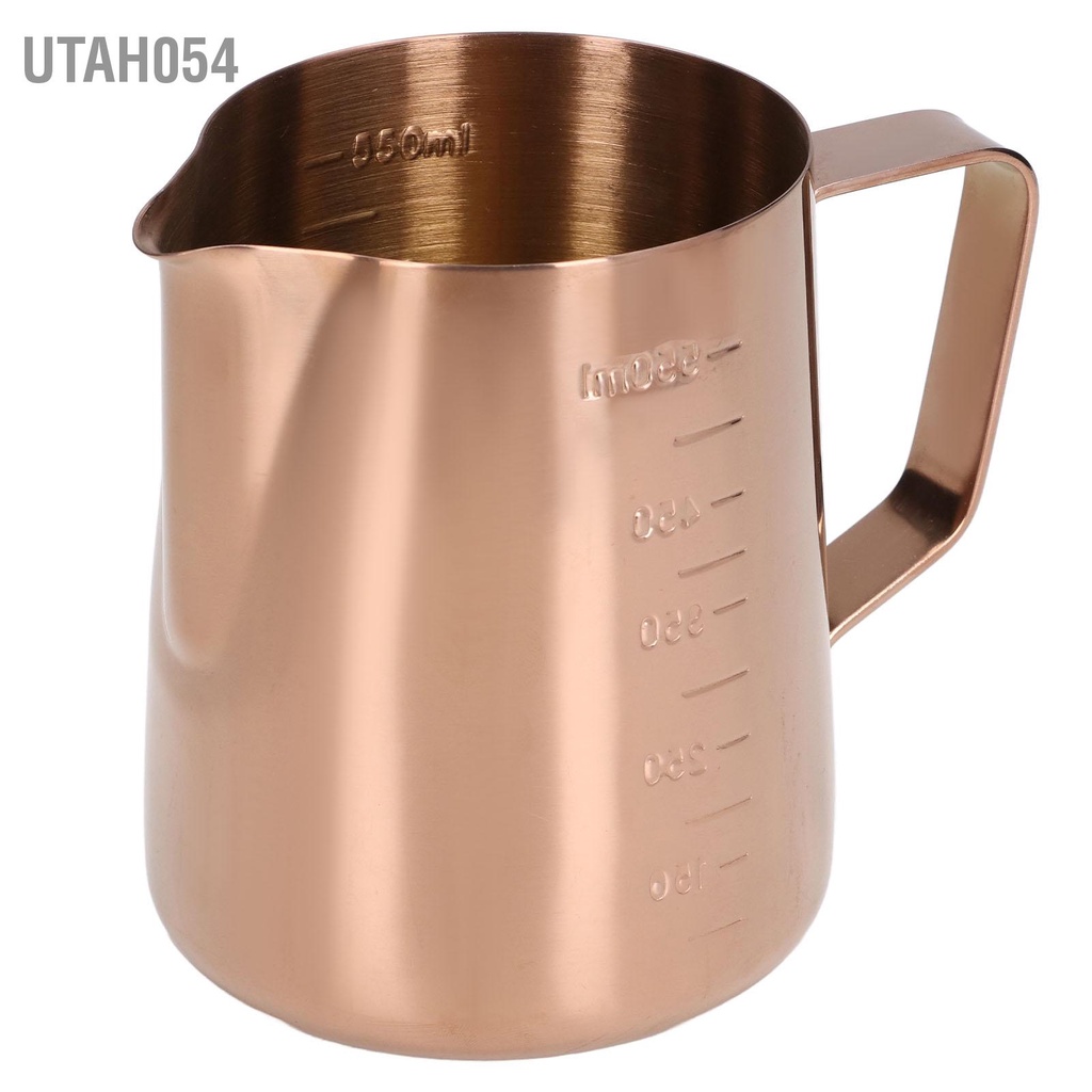 Utah054 Cốc tạo bọt sữa 550ML với quy mô Vàng hồng bằng thép không gỉ Bình đựng cà phê