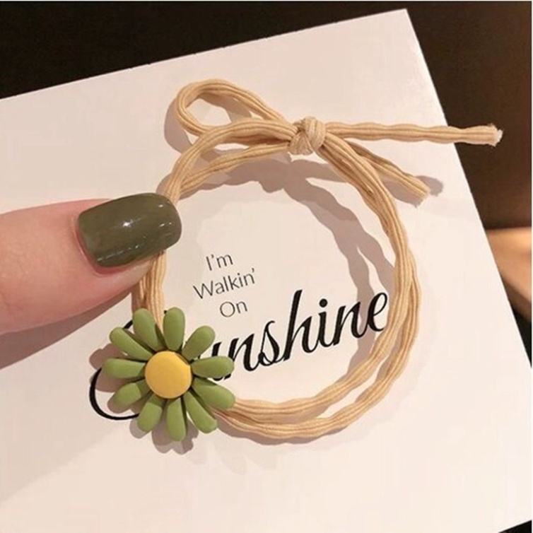 Dây Buộc Tóc Bông Cúc Xinh Xắn Ulzzang Siêu Hot - Dây Cột Tóc Bông Cúc Nhiều Màu Sắc Dâu Tây Bông Hoa Tuyết Siêu Cute