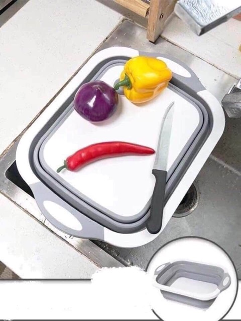 Chậu kèm thớt đa năng. Xả nước dưới đáy chậu!