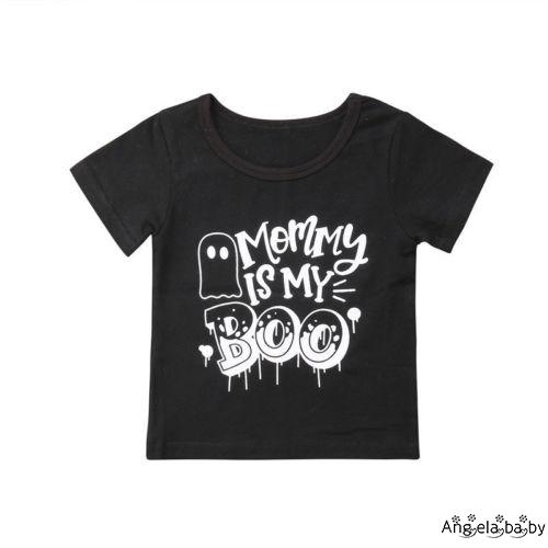 Áo Thun Cotton Họa Tiết Ma Đáng Yêu Theo Phong Cách Halloween Dùng Cho Trẻ Nhỏ