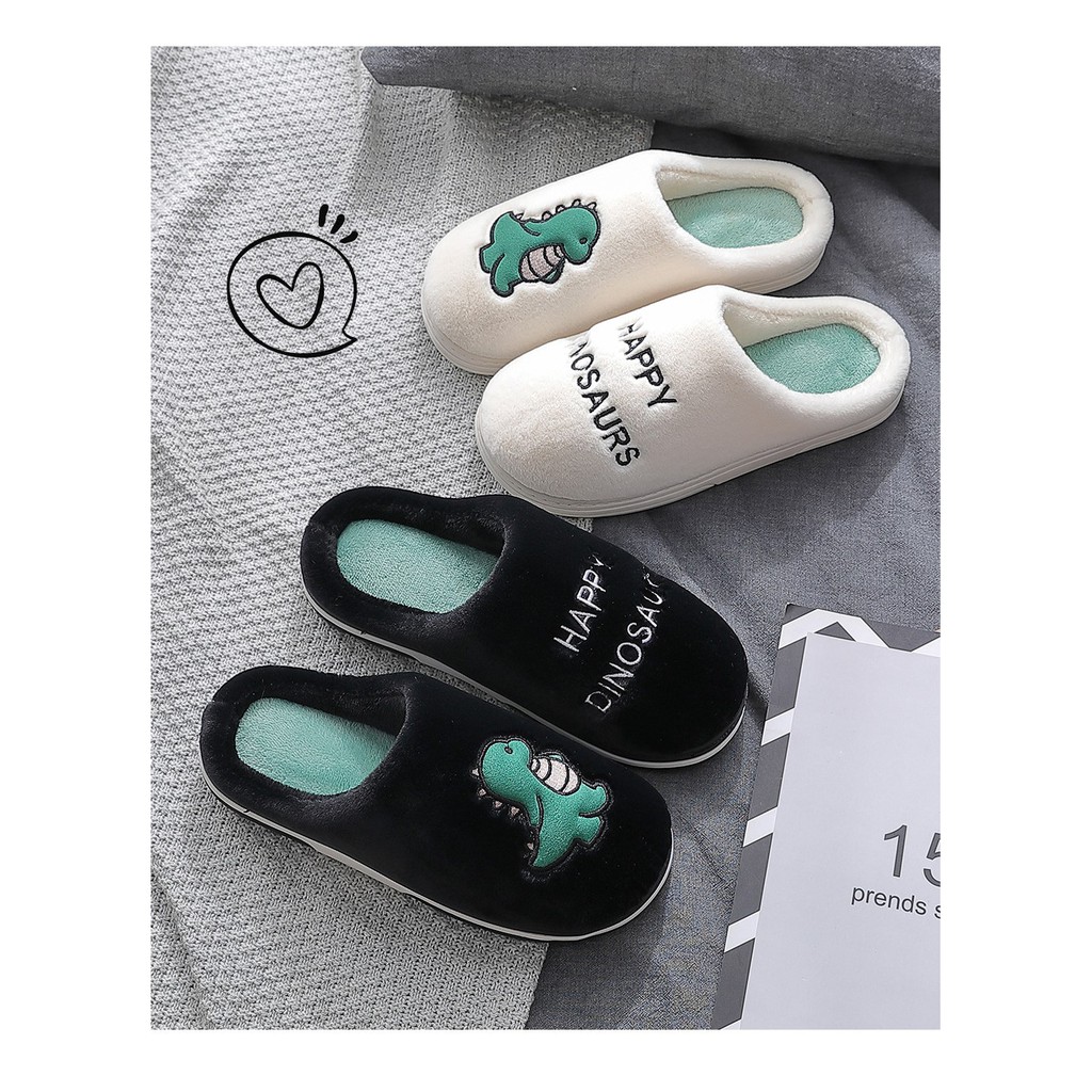 Dép sục bịt mũi unisex đi trong nhà bông siêu ấm thời trang ulzzang họa tiết Khủng Long Dino cực Hot Trend TGG-39