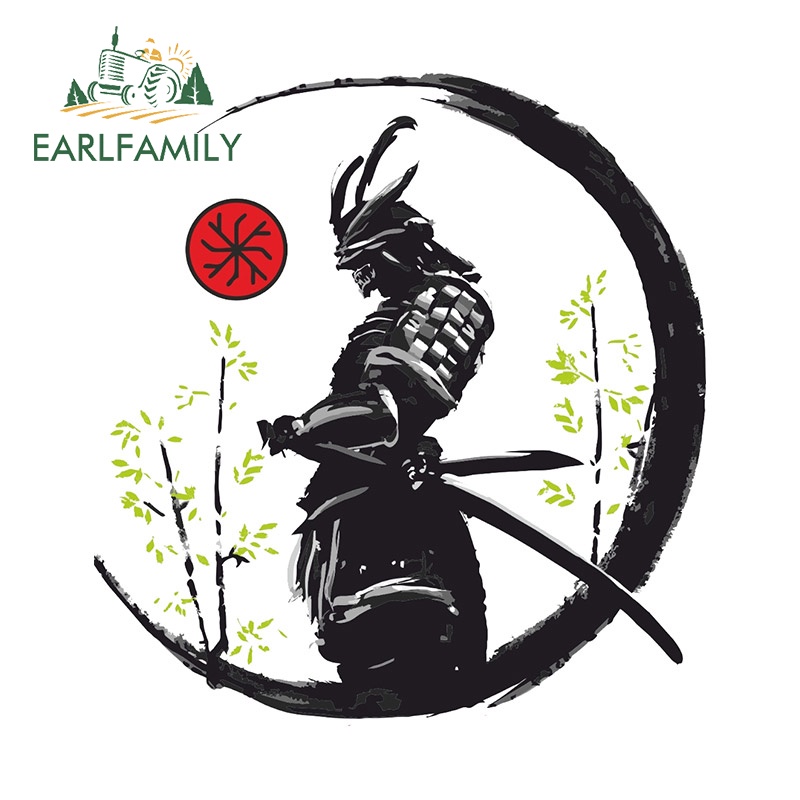 Sticker Samurai Nhật Bản 13Cmx12.2Cm Bằng Vinyl Chống Trầy Trang Trí Xe Hơi Xe Máy