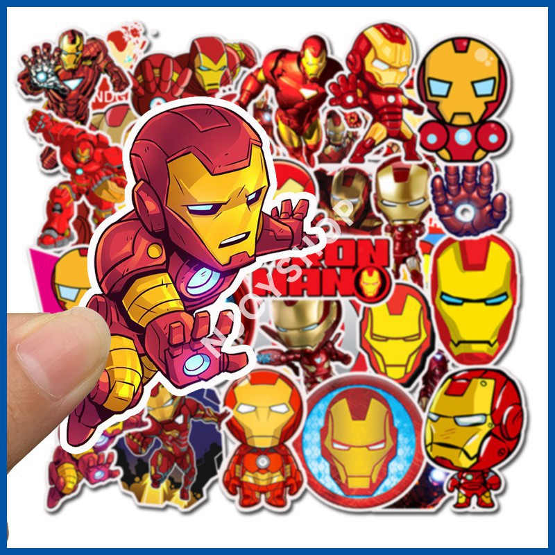 [FREESHIP 40K] SET 35 MIẾNG STICKER DÁN IRONMAN CHỐNG NƯỚC DÁN NÓN BẢO HIỂM, LAPTOP, VALI, TỦ, BÀN HỌC, XE MÁY