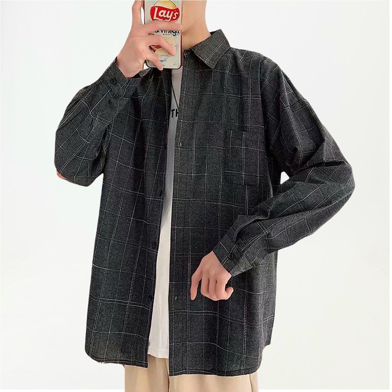 Áo sơ mi nam nữ Hàn Quốc dài tay dáng rộng Shirt Loose R3SM1