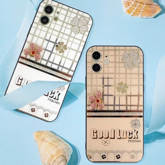 CHÍNH HÃNG  Ốp Tybomb lưng gương kính họa tiết, bướm đá xoay Cực Sang Chảnh IPhone 7 8 X XS 11 12 13 PLUS PRO MAX