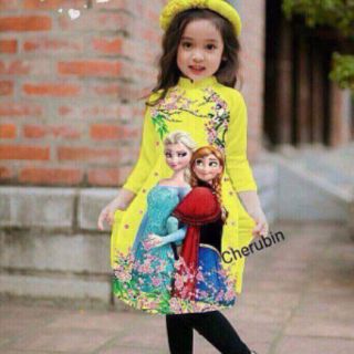 Áo dài elsa cho bé gái sz 1-8(10-30kg)