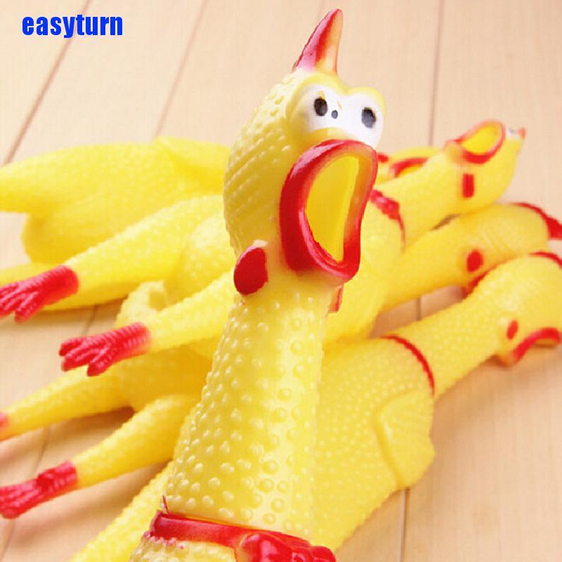 1 Đồ chơi gặm hình con gà phát tiếng kêu màu vàng vui nhộn 17cm