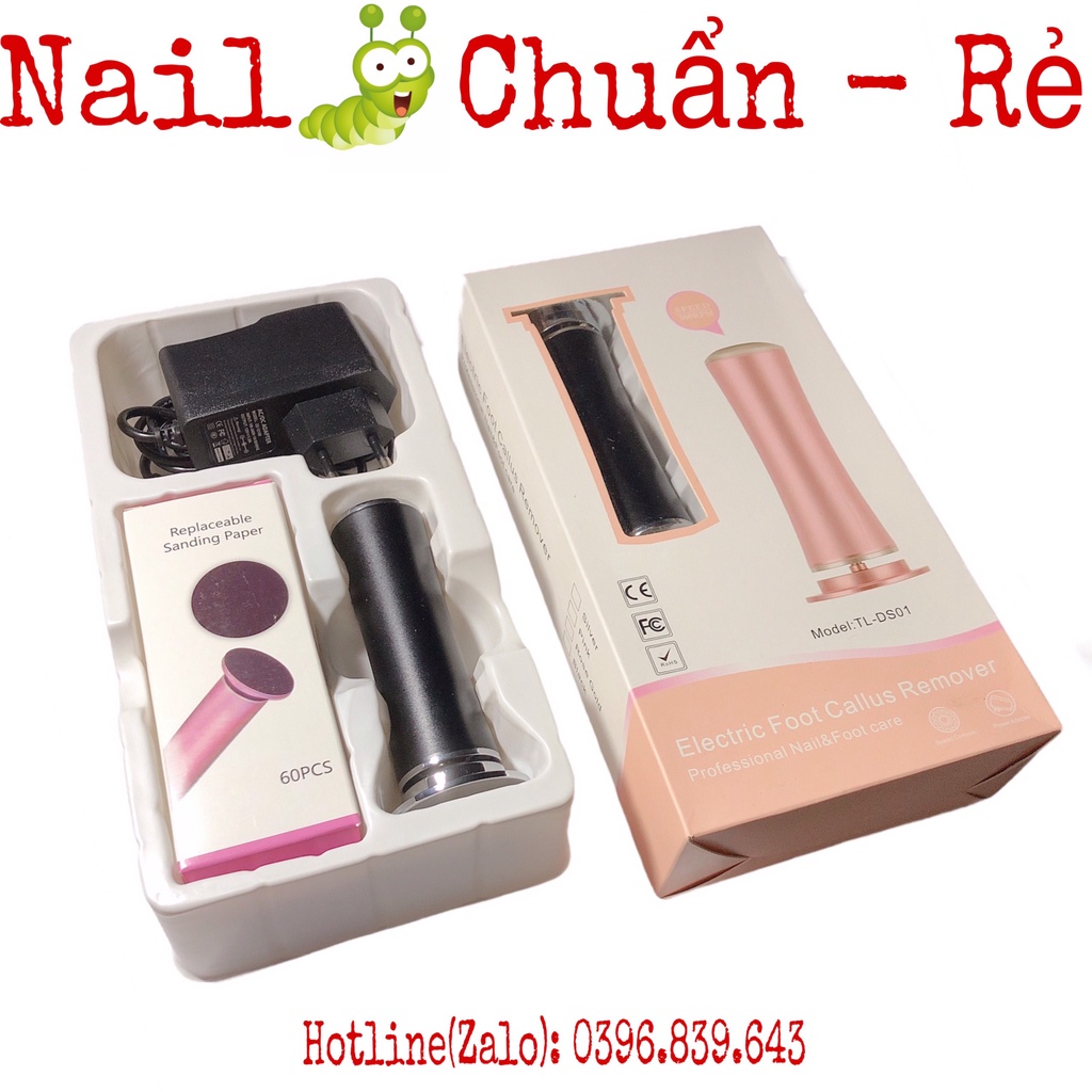 Máy Chà Gót Chân, Tẩy Tế Bào Chết Chuyên Dụng Cho Tiệm Nail - Spa Tặng kèm 60 Miếng Chà