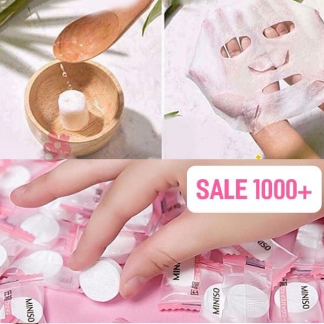 Mặt Nạ Viên Nén MINISO Nhật Bản ❤️ Mặt nạ giấy nén Miniso Nhật Bản 100 viên - hàng chính hãng