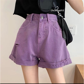 Quần sooc jean nữ tím ulzzang hàng quảng châu kèm ảnh thật
