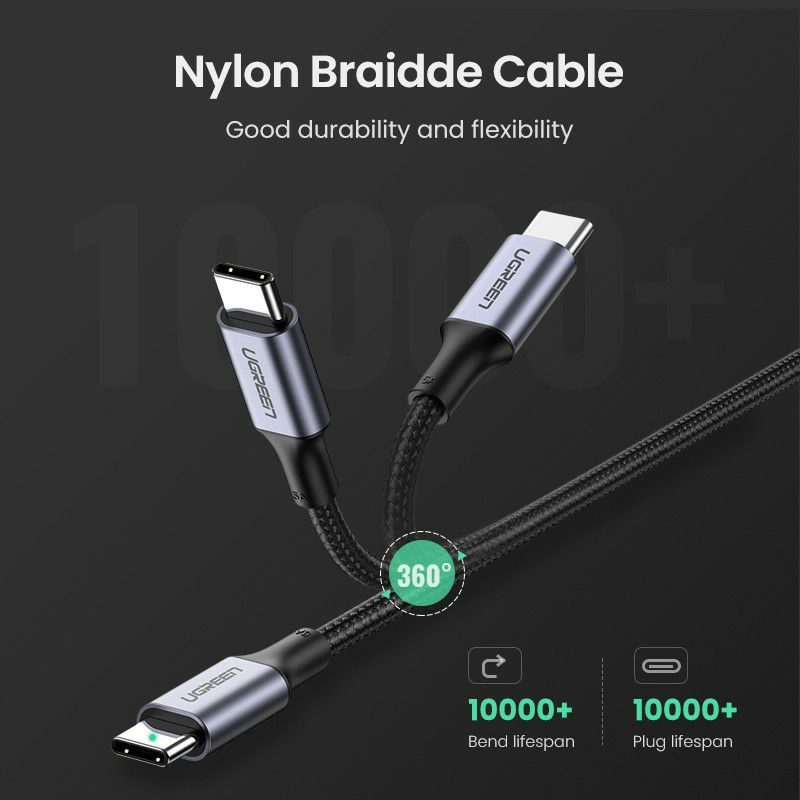 Cáp sạc nhanh 100W  chính hãng Ugreen, sạc được Laptop, Macx...