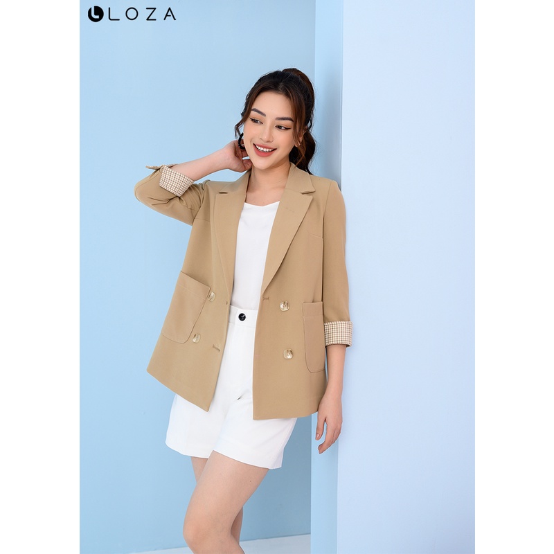 Áo blazer nữ LOZA tay kẻ LV111009