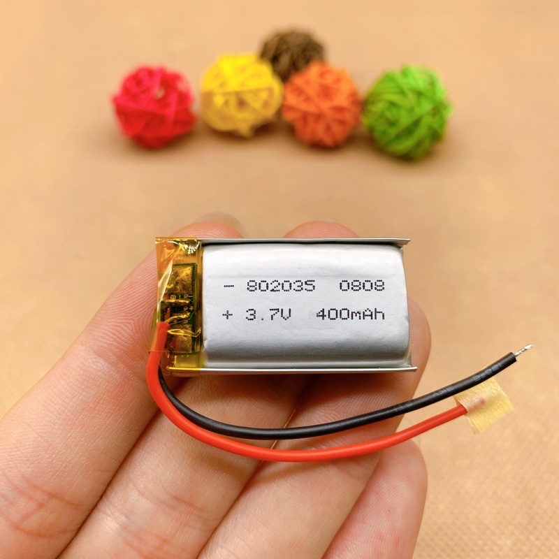 Pin Lithium Polymer 802030 3.7V 400mA có mạch bảo vệ pin kèm dây dẫn điện