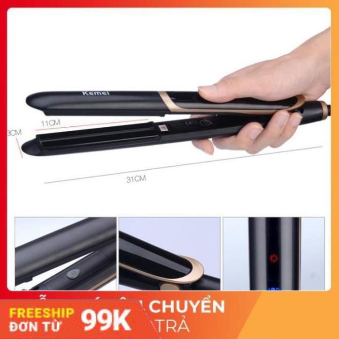 [Giảm 50%]  Máy Duỗi Uốn Tóc Bằng Tia Hồng Ngoại KEMEI 2219