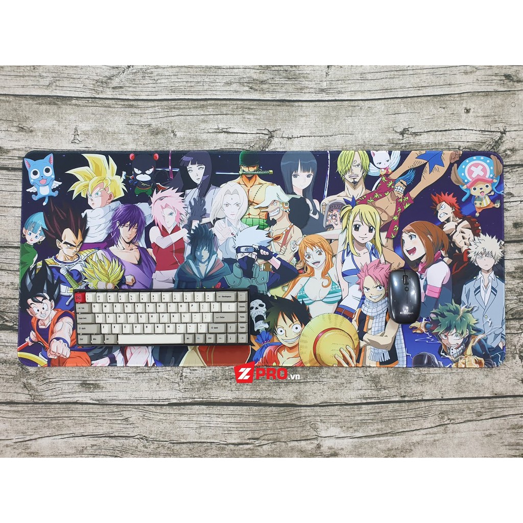 Lót chuột Anime One Piece, Dragon Ball, Naruto 90x40cm