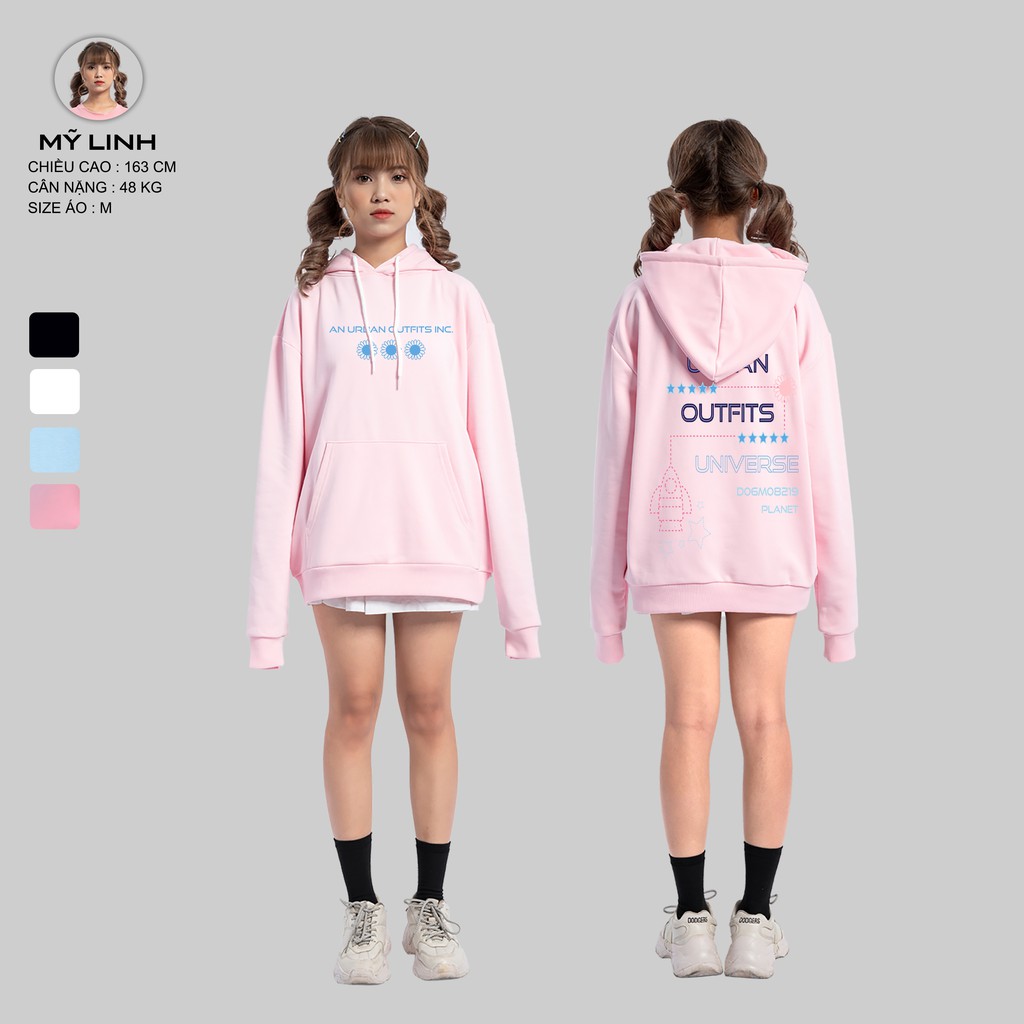 Áo Hoodie Nam Nữ Form Rộng URBAN OUTFITS In Universe DO6M08219 Planet HOO20 Chui Đầu Thun Cotton Nỉ