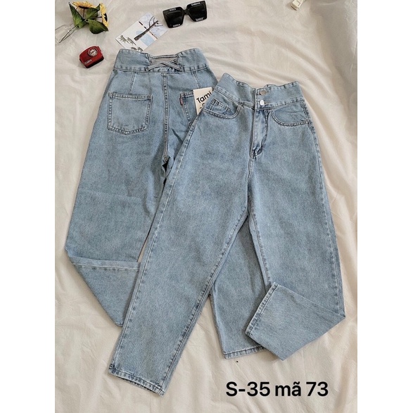 Quần Baggy Nữ Bigsize Lưng Cao Kiểu, Quần Baggy Jean Nữ Size Lớn S-35 từ 40kg-80kg Hàng VNXK Ms73