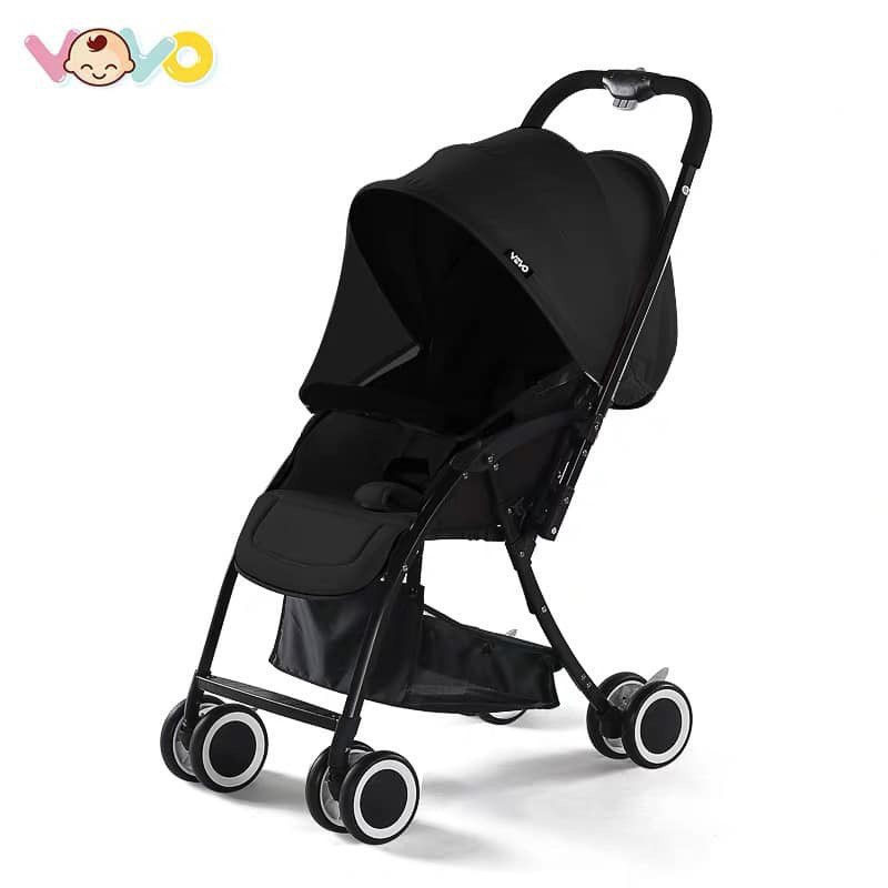 Xe đẩy cho bé VOVO TRAVEL 2 chiều 3 tư thế gấp gọn cao cấp (Đen-Xám-Hồng-Xanh) - AZSHOP