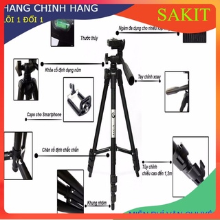 Gậy Tripod 3120A - Chân Đế Máy Ảnh, Điện Thoại (hàng thân nhôm-Kèm Remote Bluetooth)