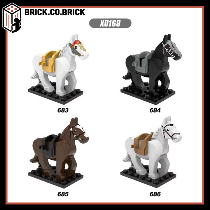 Đồ chơi Lắp ráp Minifigure Ngựa trung cổ Non Lego Horse War Phim Chúa tể những chiến nhẫn X0169