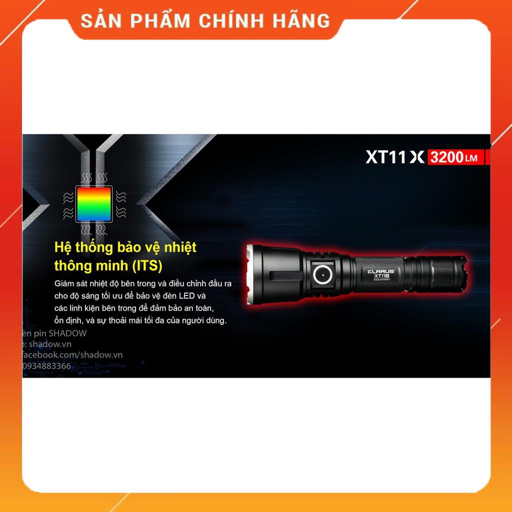 [BH 5 NĂM] Đèn pin và đèn sạc KLARUS XT11X - Độ sáng 3200lm chiếu xa 283m công tắc tác chiến đuôi sạc USB