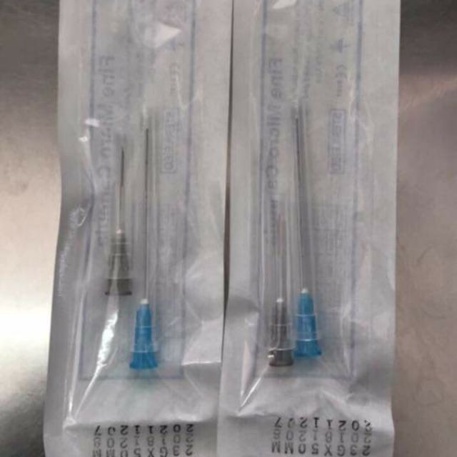 Hộp 50 cái kim CANnULA Kim Tiêm CANULA Đầu Tù 18G/21/23G/25G/27G-50mm