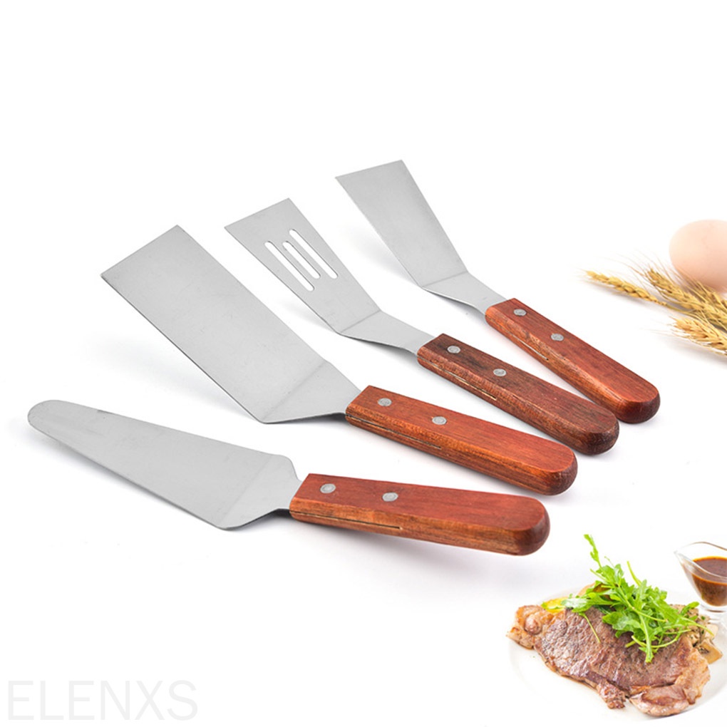 Xẻng Xúc Bánh Bằng Thép Không Gỉ Tay Cầm Gỗ Tiện Dụng