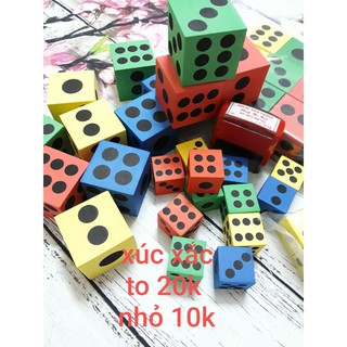 giáo cụ dạy học xúc xắc xốp đặc 6 to và nhỏ