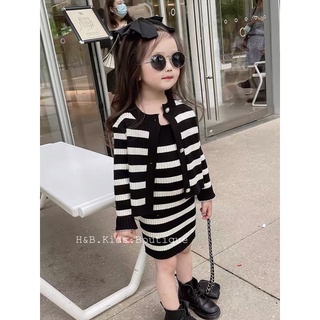 Sét váy len kèm áo khoác cho bé mùa thu đông 💋