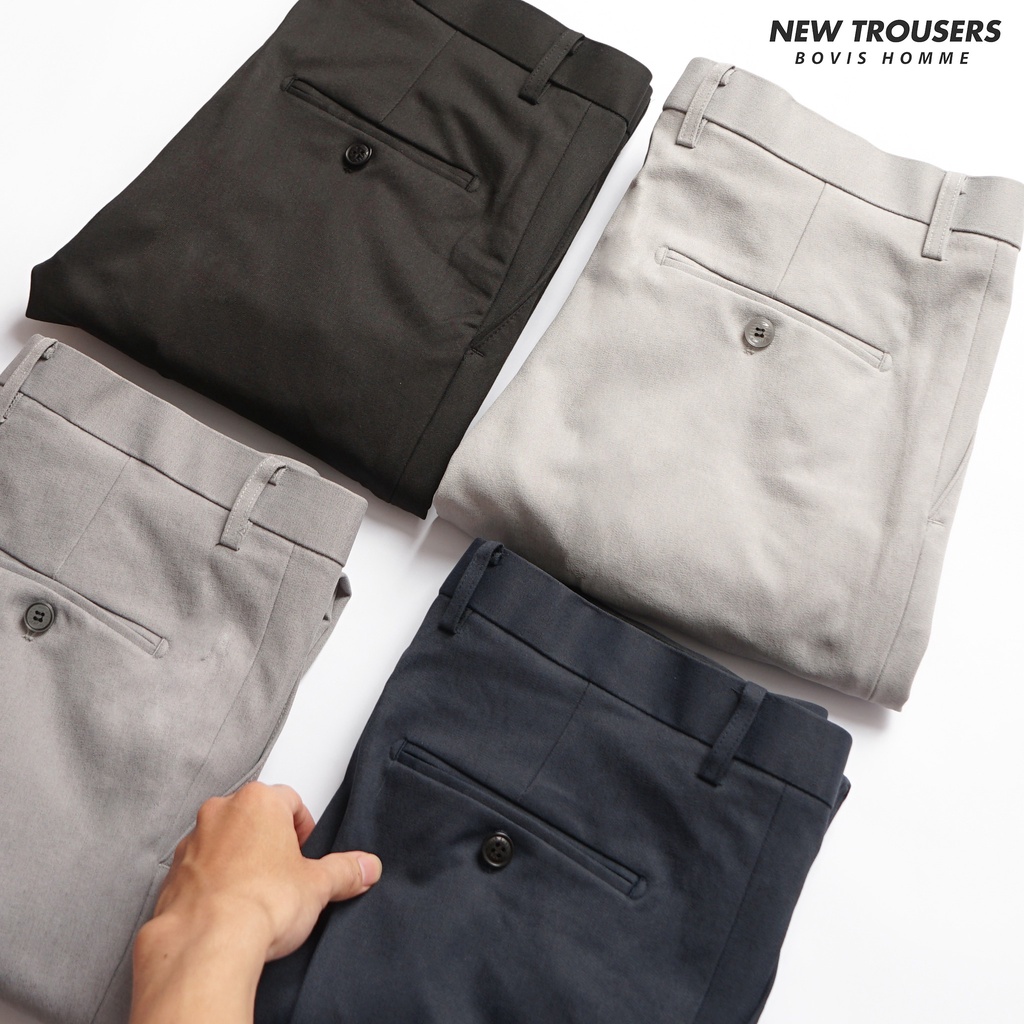 Quần Baggy nam Bovis Homme, chất liệu cotton, mặt vải mỏng mịn, co giãn thoải mái.