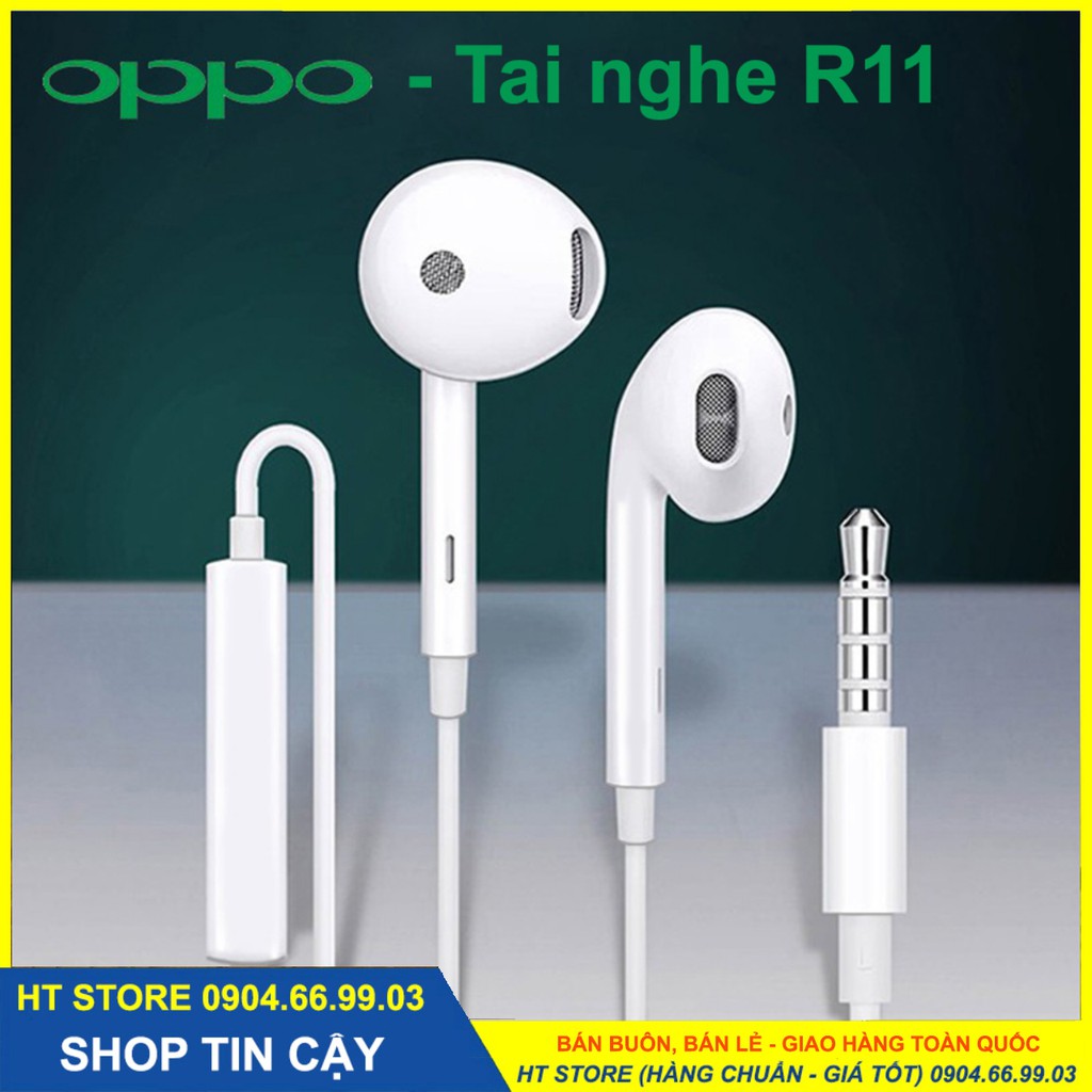 Tai Nghe OPPO R9 Chính hãng - chân tròn jack 3.5mm nhét tai, có mic, 1 đổi 1, bảo hành 3 tháng