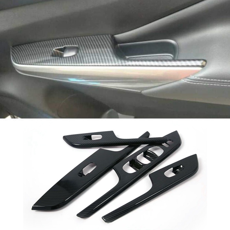 Khung dán bảng điều khiển nâng cửa sổ xe hơi bằng sợi carbon cho Nissan Navara NP300 2016-2019