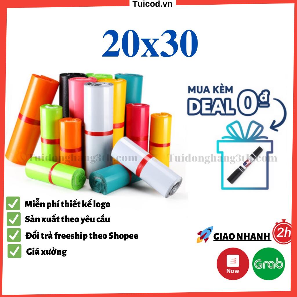 100 Túi gói hàng TuiDongHang3TH Size Túi niêm phong đóng hàng tuigoihang Size 20x30,Tuicod