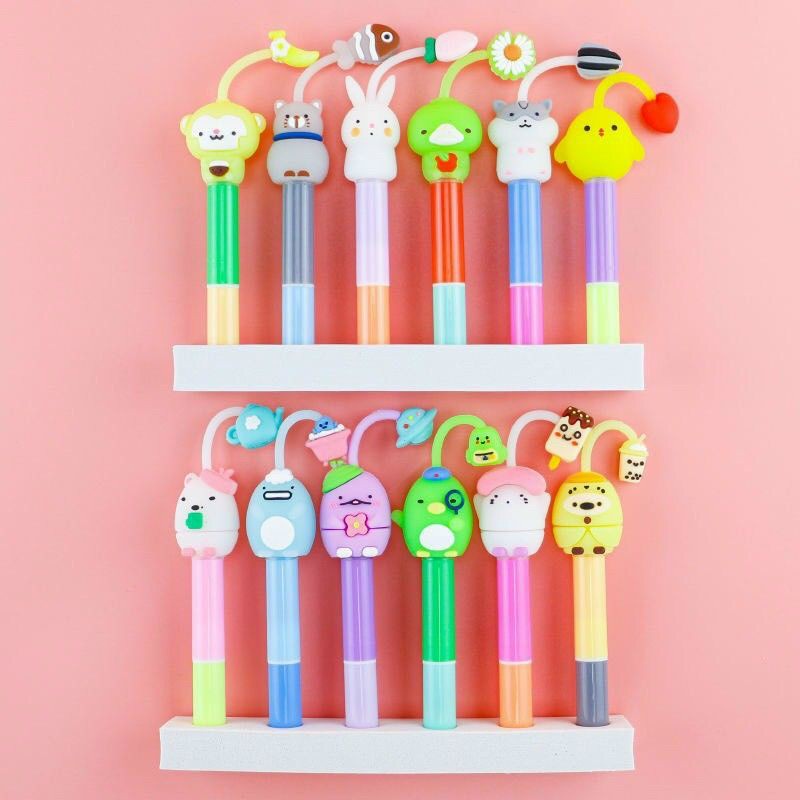 Set gồm 6 cây dạ quang đầu thú 2 đầu (6 cây/12màu)