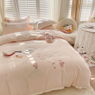 Bộ chăn ga gối Cotton Lụa 60S Trend Teddy Bear 🐻